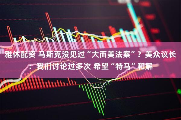 雅休配资 马斯克没见过“大而美法案”？美众议长：我们讨论过多次 希望“特马”和解
